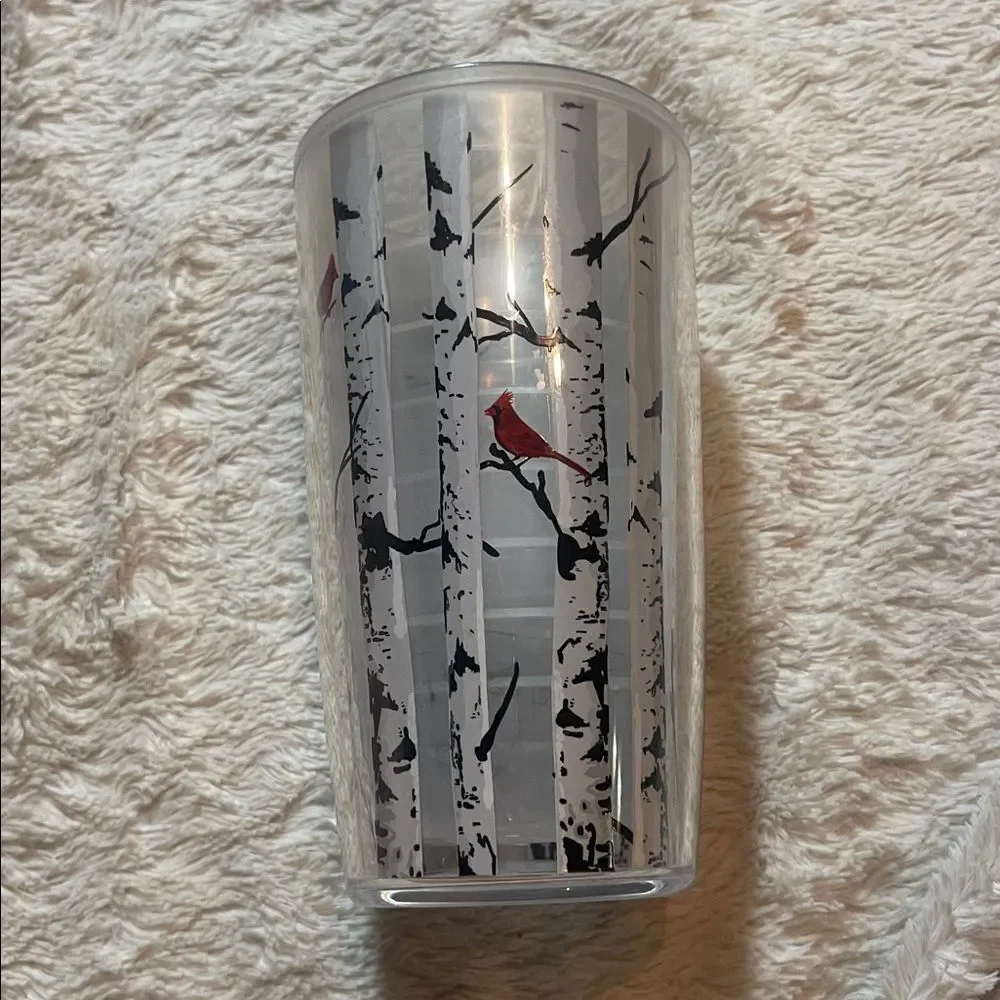 Birch Tree tervis Tumbler with Red Bird